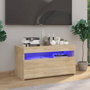 TV Cabinet with LED Lights Sonoma Oak 75x35x40 cm