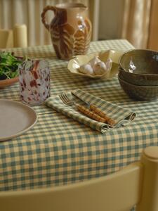 Elm Green & Butter Yellow Gingham Linen Blend Napkins Set of 4 | 45 x 45cm | Piglet in Bed