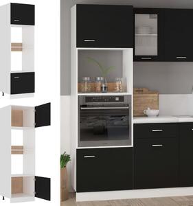 Microwave Cabinet Black 60x57x207 cm Engineered Wood