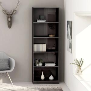 5-Tier Book Cabinet High Gloss Grey 60x24x175 cm Engineered Wood