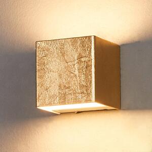 Gold-coloured LED wall lamp Quentin, 9 cm