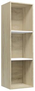 Book Cabinet/TV Cabinet White and Sonoma Oak 36x30x114 cm Engineered Wood