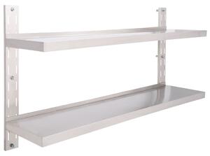 2-Tier Floating Wall Shelf Stainless Steel 150x30 cm