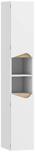 HOMCOM Tall Slim Bathroom Cabinet with 2 Doors, 2 Shelves - White