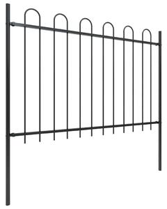 Garden Fence with Hoop Top Steel 5.1x1.2 m Black