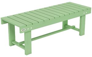 Outsunny Wooden Garden Bench, Backless Outdoor Loveseat with Slatted Seat, Light Green