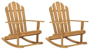 Adirondack Rocking Chairs 2 pcs Solid Wood Teak