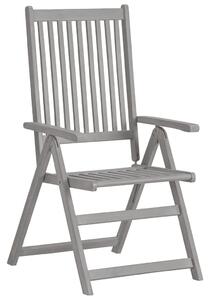 Garden Reclining Chairs 4 pcs Grey Solid Acacia Wood