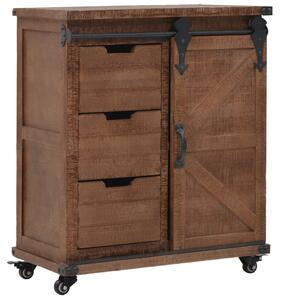 Storage Cabinet Solid Fir Wood 64x33.5x75 cm Brown