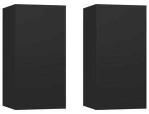 TV Cabinets 2 pcs Black 30.5x30x60 cm Engineered Wood