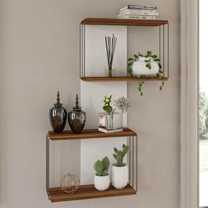 Davinoir Wooden Wall Hung Shelving Unit With 3 Shelves In Pine And White