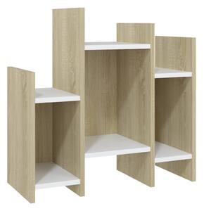 Side Cabinet Sonoma Oak and White 60x26x60 cm Engineered Wood
