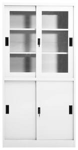 Office Cabinet with Sliding Door White 90x40x180 cm Steel