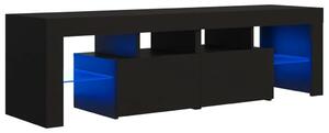 TV Cabinet with LED Lights Black 140x36.5x40 cm