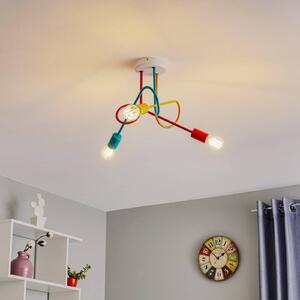 HELAM Oxford ceiling lamp 3-bulb orange/red/turquoise