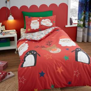 Bedlam Ho Ho Ho Red Duvet Cover & Pillowcase Set