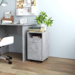 Side Cabinet with Wheels Concrete Grey 33x38x60 cm Engineered Wood