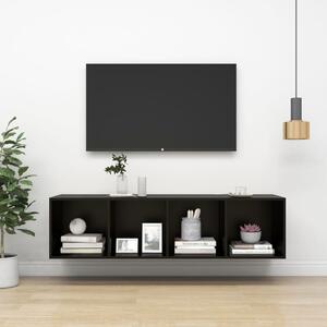 Wall-mounted TV Cabinet Black 37x37x142.5 cm Engineered Wood