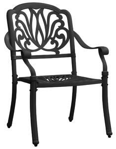 Garden Chairs 2 pcs Cast Aluminium Black