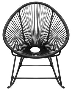 Outdoor Rocking Chair Black Poly Rattan