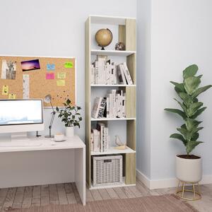 Book Cabinet/Room Divider White and Sonoma Oak 45x24x159 cm Engineered Wood