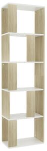 Book Cabinet/Room Divider White and Sonoma Oak 45x24x159 cm Engineered Wood