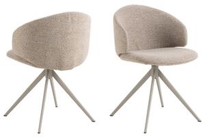 Elyria Beige Fabric Dining Chairs In Pair