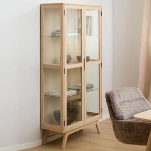 Marta Wooden Display Cabinet With 2 Doors In White Oak