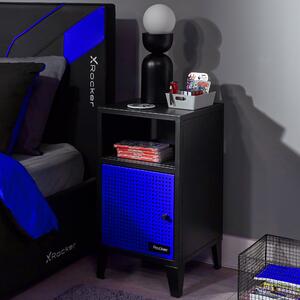 X Rocker Mesh Tek Single Cube Bedside Table Blue