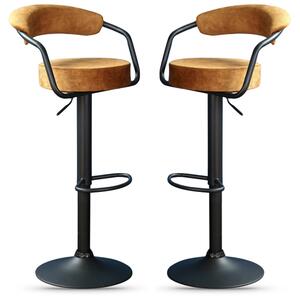 Hobart Rust Fabric Bar Stools - Pair