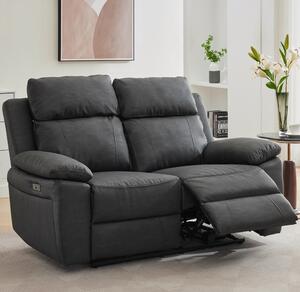 Hanford Fabric Electric Recliner 2 Seater Sofa - Dark Grey