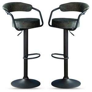 Hobart Olive Fabric Bar Stools - Pair