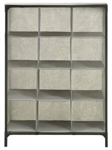 Shoe Rack 55x36x76 cm Non-Woven Fabric and Steel Grey