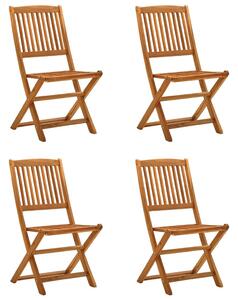Folding Garden Chairs 4 pcs Solid Eucalyptus Wood
