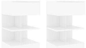 Bedside Cabinets 2 pcs White 40x35x65 cm Chipboard