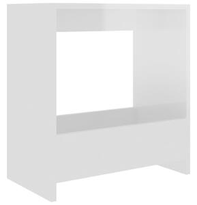 Side Table High Gloss White 50x26x50 cm Engineered Wood
