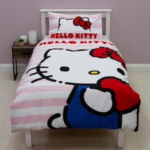 Hello Kitty Heartheld Pillowcase & Duvet Cover Set White and Pink