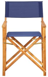 Director's Chair Solid Acacia Wood Blue