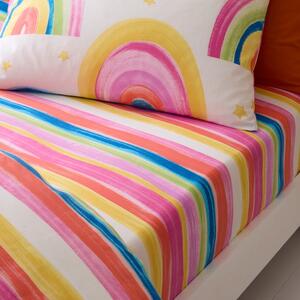 Watercolour Rainbow Cotton Fitted Sheet