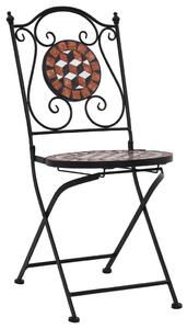 Mosaic Bistro Chairs 2 pcs Brown Ceramic
