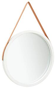 Wall Mirror with Strap 60 cm White