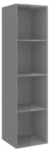 Wall-mounted TV Cabinet High Gloss Grey 37x37x142.5 cm Engineered Wood