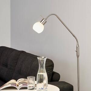 Small LED floor lamp Elaina, nickel matte