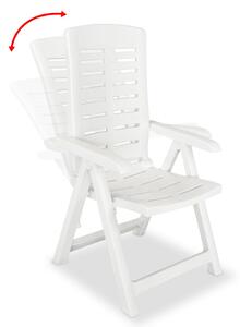 Reclining Garden Chairs 2 pcs Plastic White
