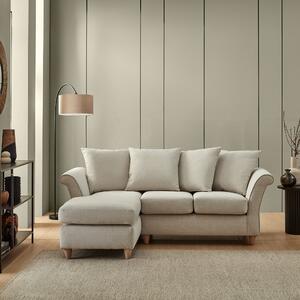 Dixie Corner Chaise Sofa, Soft Texture Fabric Natural