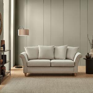 Dixie 3 Seater Sofa, Soft Texture Fabric Natural
