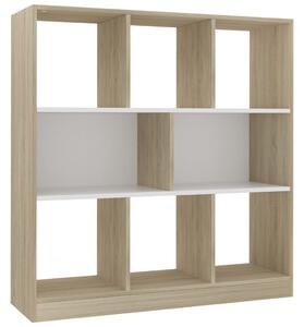 Book Cabinet White and Sonoma Oak 97.5x29.5x100 cm Engineered Wood