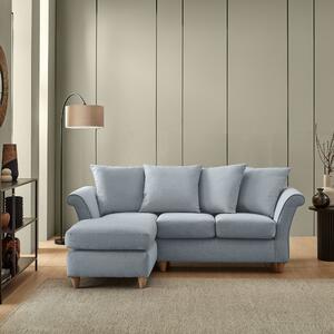 Dixie Corner Chaise Sofa, Soft Texture Fabric Denim