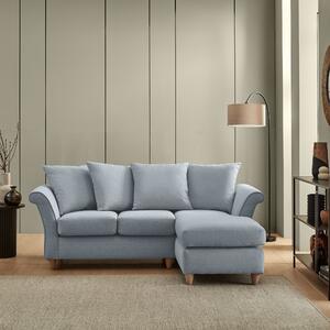 Dixie Corner Chaise Sofa, Soft Texture Fabric Denim