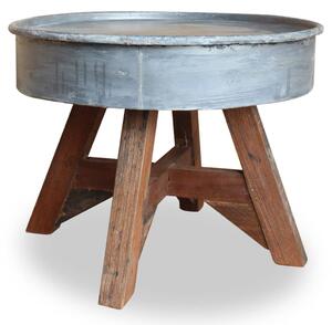 Coffee Table Solid Reclaimed Wood 60x45 cm Silver